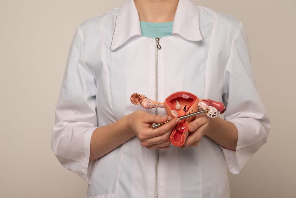 แพทย์กำลังอธิบายให้คู่สมรสฟังเกี่ยวกับการตั้งครรภ์เมื่อมีรังไข่ข้างเดียว