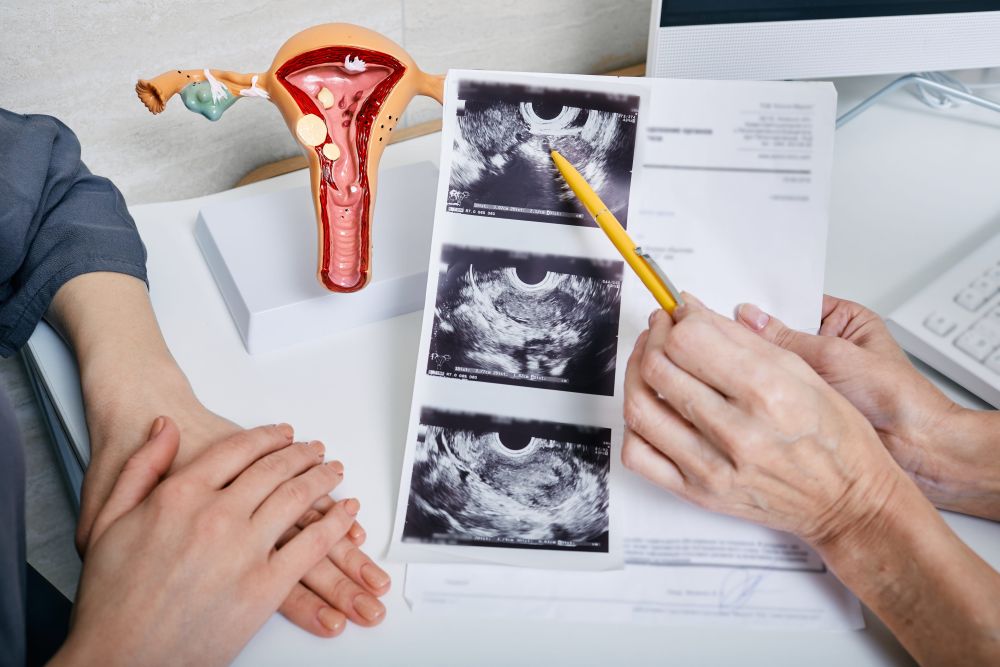 Uterine ultrasound improves the chances of pregnancy because it provides visualization of the uterus, ovaries, and any abnormalities.